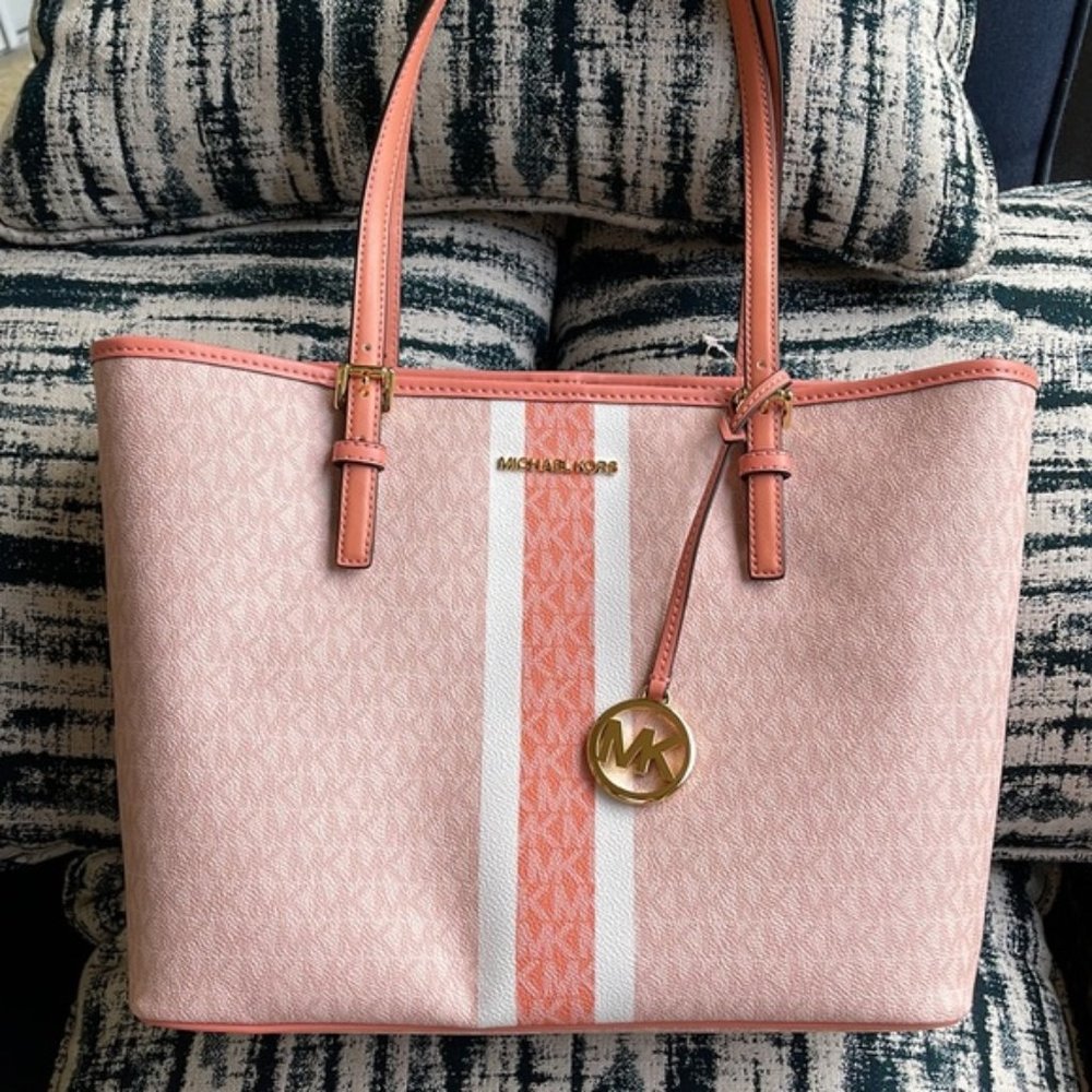 Michael Kors Jet Set Travel Medium Carryall Tote Sherbert Multi